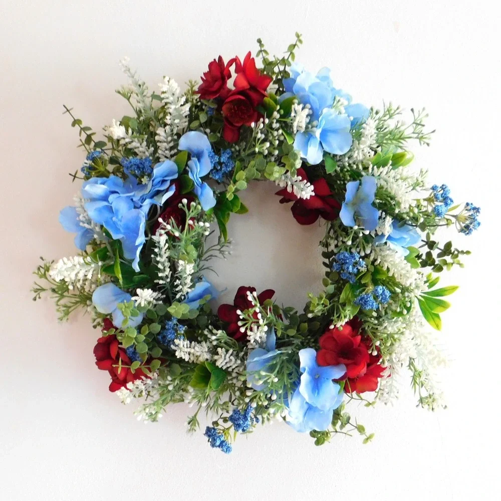Patriotic Small‎ Wreath Red White Blue Mini Wreath Cabinet 4th of July